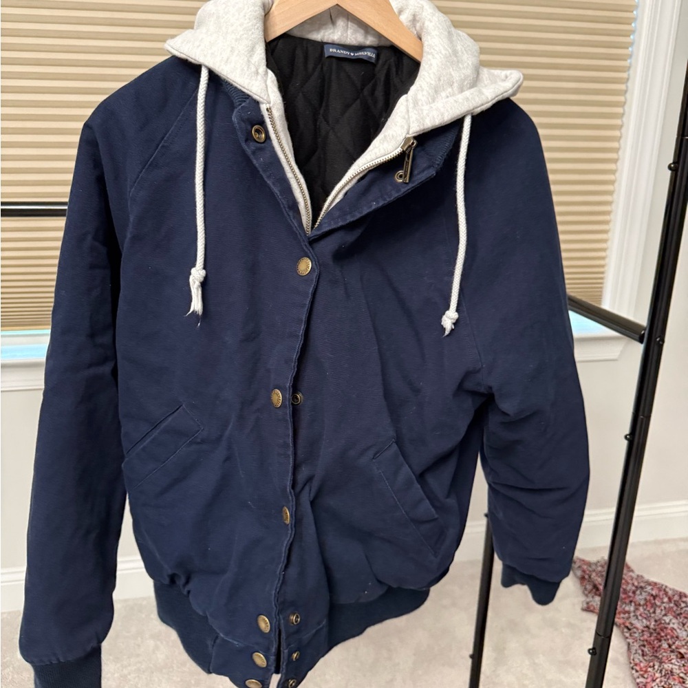 Navy Blue bomber Jacket - Picture 3 of 4